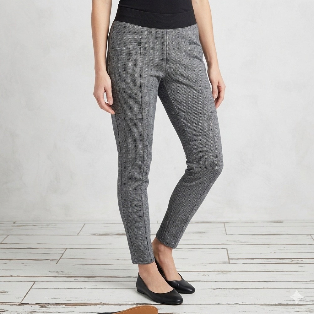 Banana Republic Grey Herringbone High Rise Elastic Waist Legging Pants Small